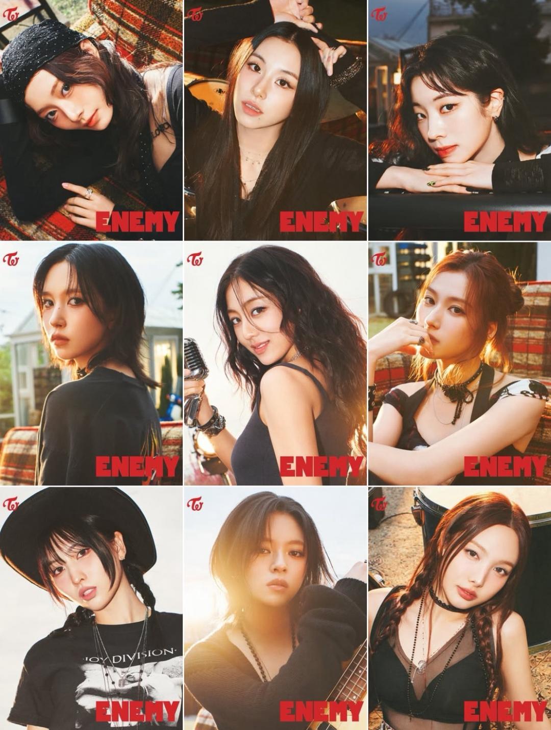 TWICE九位成員的個人形象照都走個性風格。（翻攝自instagram）