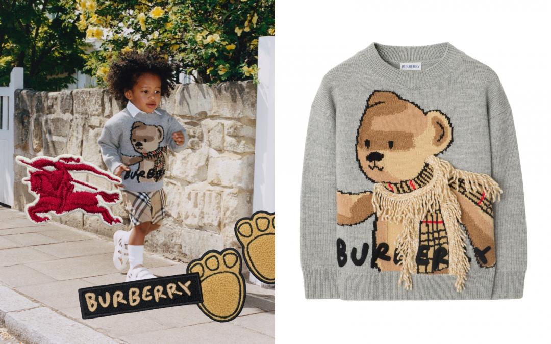Burberry淺混合灰色Thomas泰迪熊羊毛套頭衫，售價NT$20,900元。