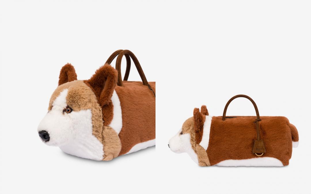 MOSCHINO這款柯基狗包包，售價約NT$55,775元（美金1,895元）。