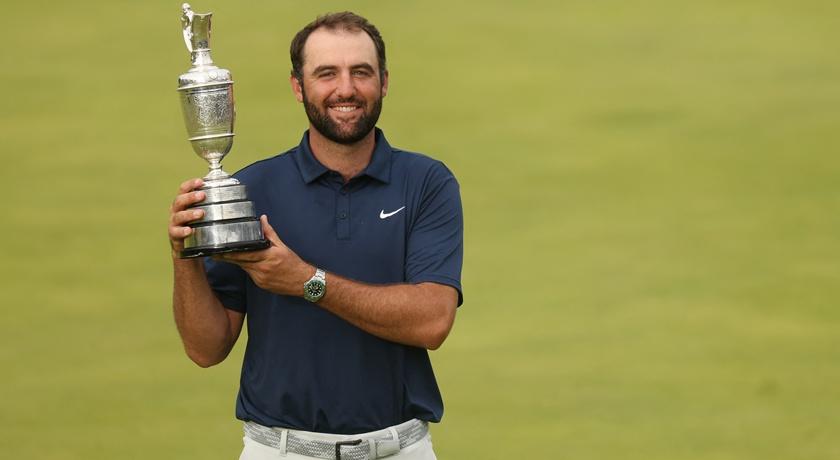 美國高球好手舍夫勒於今年英國公開賽奪冠。(路透)