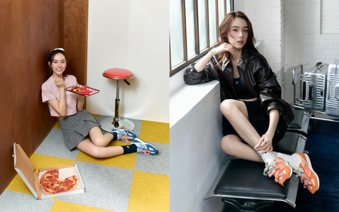 女星林奕嵐以風格各異的造型搭配471系列鞋履，並用多種不同鞋帶綁法營造巧思與趣味。