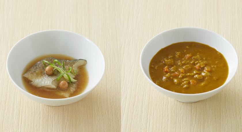 (左)破布子冬瓜蒸鱈魚、(右)香料咖哩肉末，套餐290-330元，Café&Meal MUJI統一時代店限定。(MUJI提供，以下同)