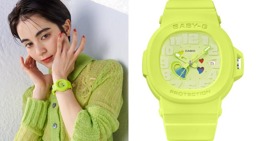 錶盤四個愛心每天變換顏色，BGA-10-3A錶款2,300元。