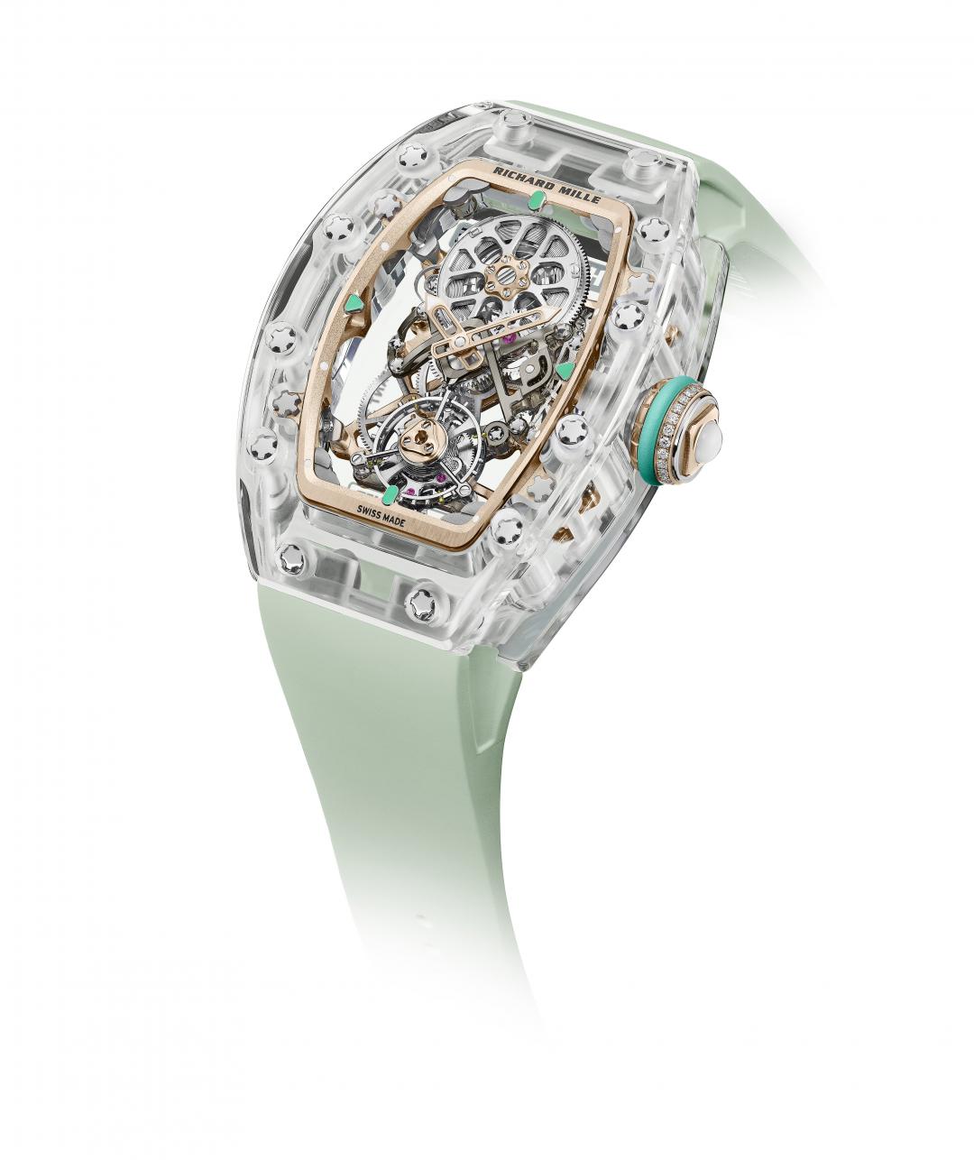 RICHARD MILLE RM 75-01飛行陀飛輪藍寶石水晶腕錶（全透明款），全球限量15只，價格店洽。