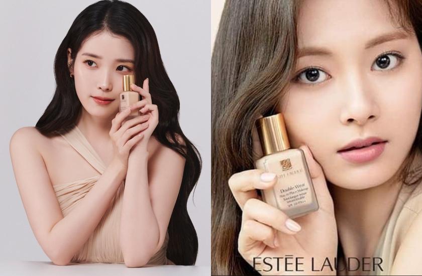 雅詩蘭黛粉底的代言人包括IU李知恩和TWICE。