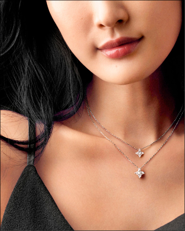 LV Diamonds鑽石系列擁有極高的搭配性，單獨佩戴或與同系列作品疊搭皆不違和。