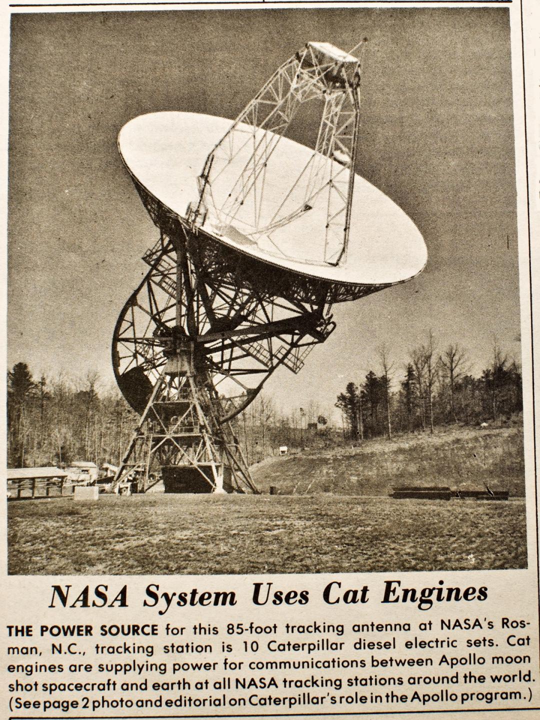 1969年，人類首次踏上月球，CAT發電機為數據傳輸和通訊系統供電，讓太空人與地球保持連線，成就歷史性的登月時刻。