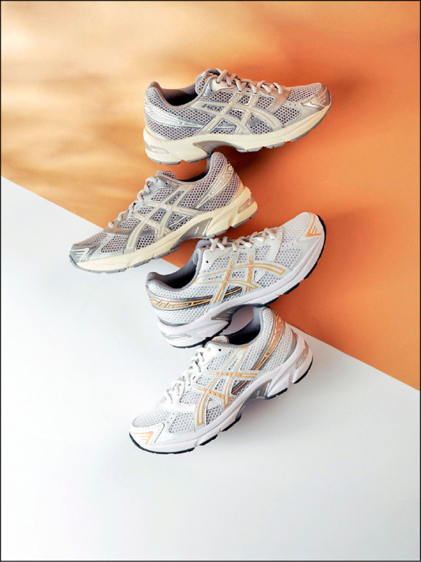 ASICS GEL-1130以傳奇跑鞋為靈感，鞋側加入明亮色彩的虎爪紋點綴，刻劃復古美學，各3,580元。
