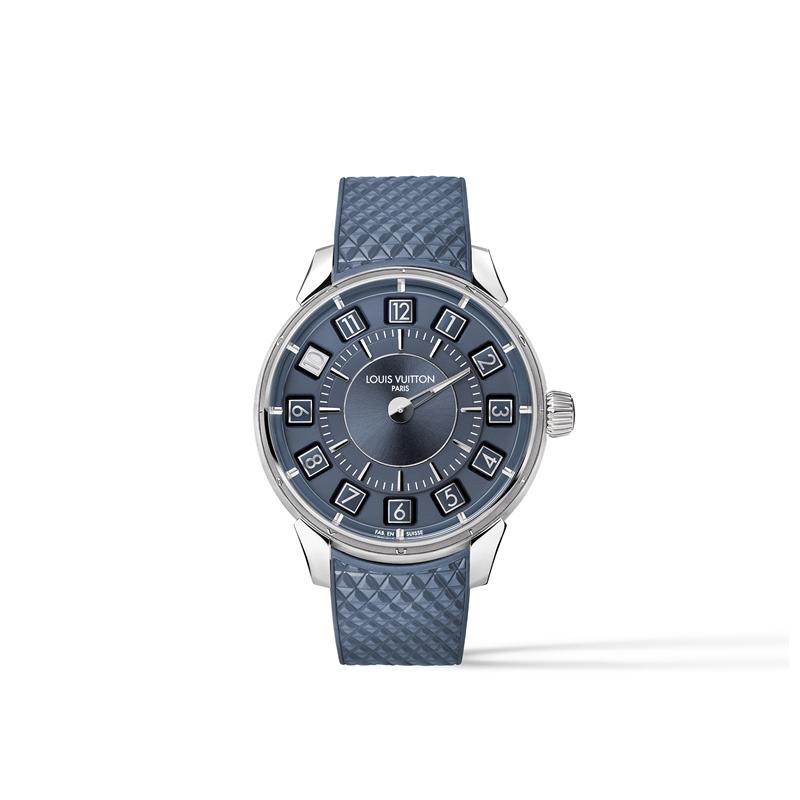 孔劉佩戴：Tambour Taiko Spin Time白K金腕錶，搭載自動機芯、錶徑39.5毫米。（Louis Vuitton提供）