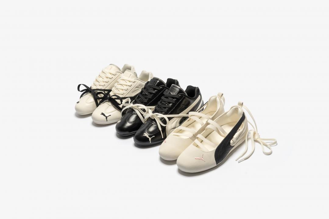 PUMAＸRosé聯名系列SPEEDCAT賽車鞋，售價NT$3,680元；SPEEDCAT Ballet，售價NT$2,780元。