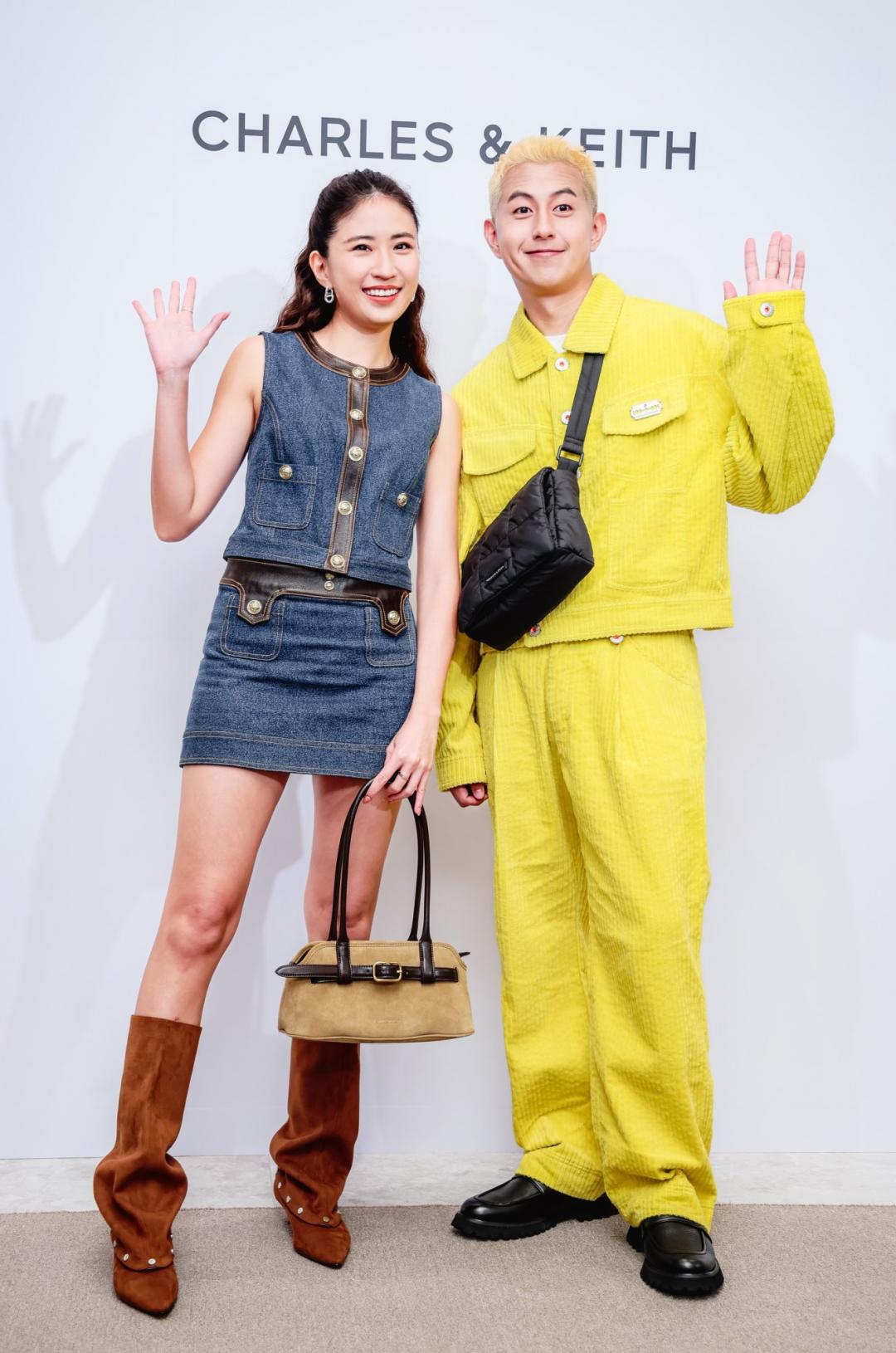 9m88以全身丹寧形塑個性；江奕勳以個人標誌性大膽配色造型亮相。（圖／記者王文麟攝）