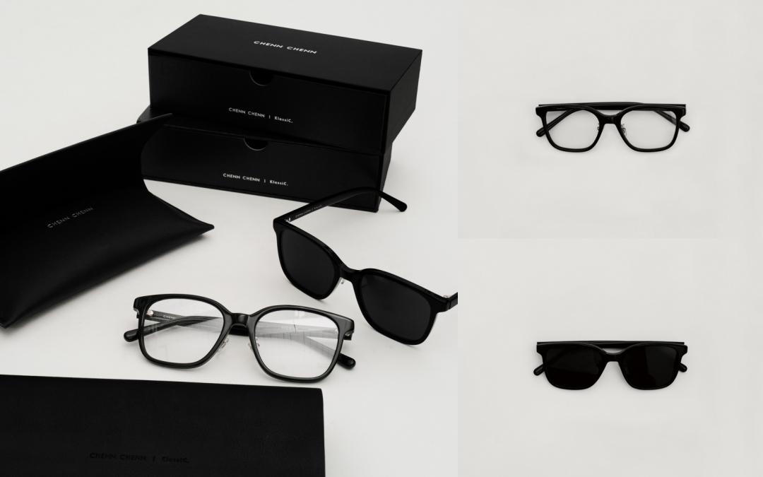 KlassiC.ＸCHENN CHENN聯名系列，售價NT$3,280元；皮革眼鏡盒，售價NT$690元。