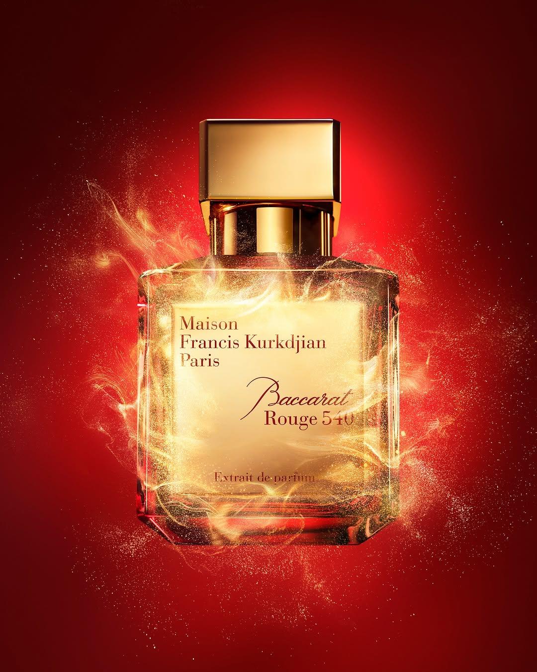 Baccarat Rouge 540水晶之焰淡香精，木質琥珀花香調，35ml/6,100元；70ml 9,700元。