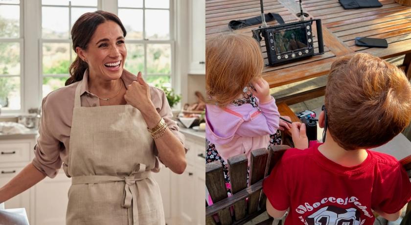 梅根一雙兒女探班媽媽錄影畫面曝光！（翻攝自meghan ig，以下同）