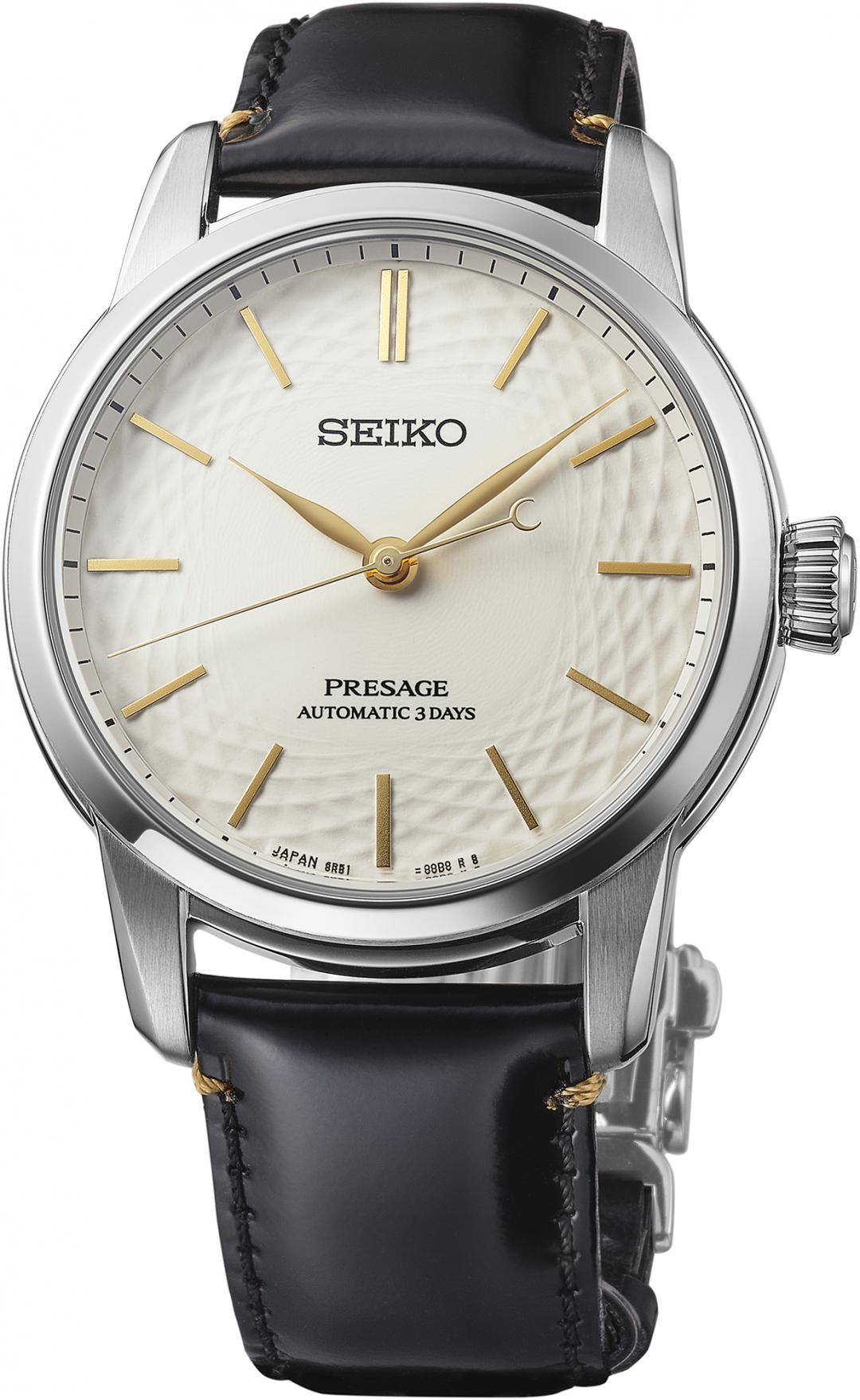SEIKO Presage全新無釉有田燒腕錶，40.6毫米不鏽鋼錶殼，61,500元。(SEIKO提供，以下同)