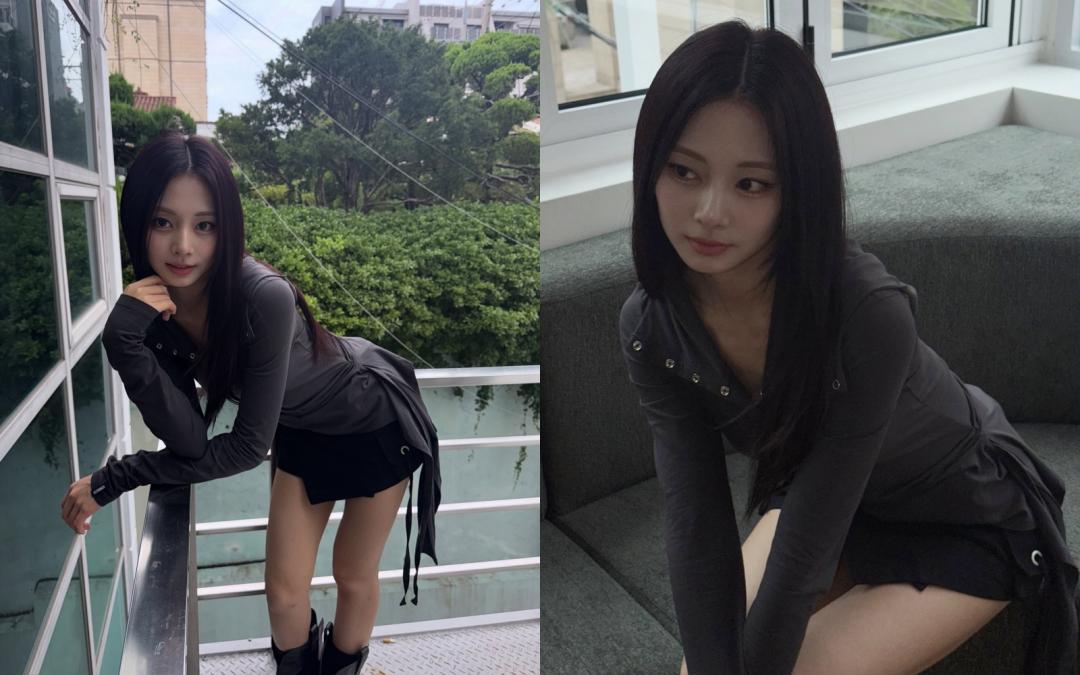 簽售會的灰黑造型看似休閒，實則遊走危險邊緣，默默放送性感。