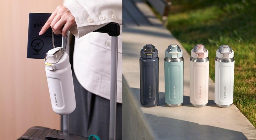 美國爆紅保溫瓶Stanley推全新彈蓋款！單手即可補水 附提把攜帶更方便