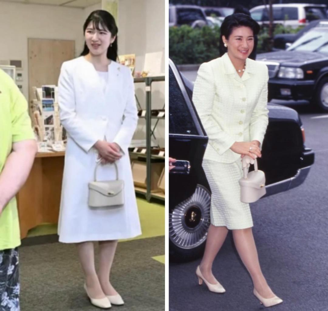 愛子此行手中提的白色包包，似乎傳承自雅子皇後。