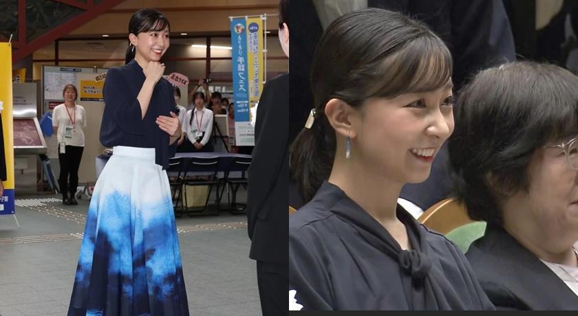 這副藍色長形耳環，靈感源自鳥取傳統的「因州和紙」