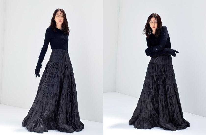 長澤雅美換上Moncler x Edward Eninful系列，整個人黑化。