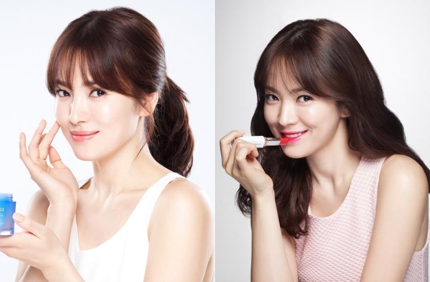 宋慧喬曾擔任蘭芝代言人長達10年，並帶紅「雙色唇膏」。