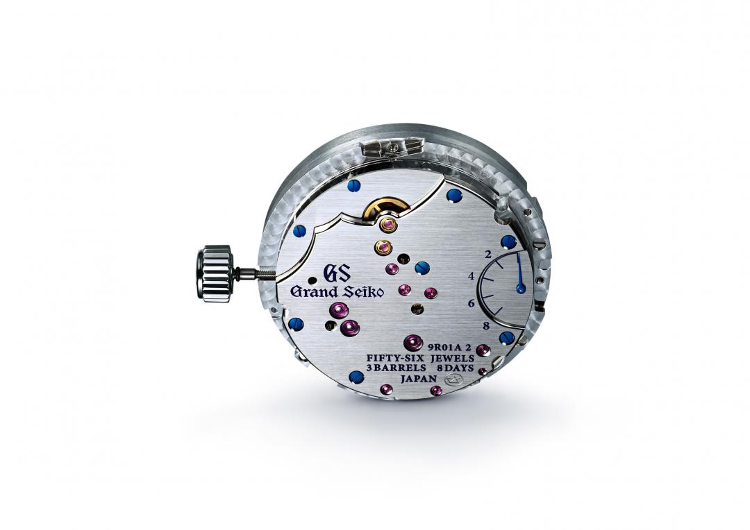 Grand Seiko 9R01 Spring Drive機芯，提供長效8日鍊。