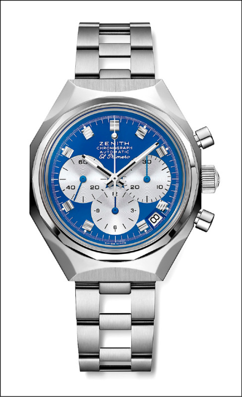 ZENITH DEFY Chronograph USM計時腕錶（龍膽藍色），錶徑37mm，防水深度100米，全球限量60只，每只396,700元。