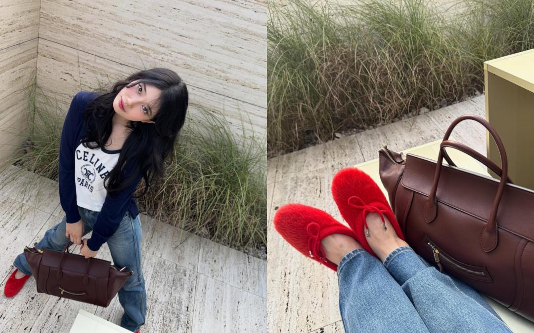 秀智近期搶先入手下個（10）月才要正式開賣的全新CELINE「笑臉包」。