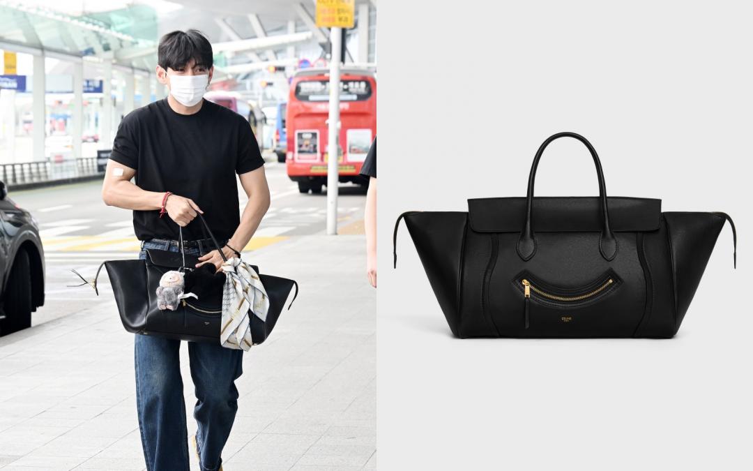 BTS防彈少年團成員V，也是CELINE全球品牌大使，先前機場時尚已搶先拿著笑臉包現身，還搭配LABUBU賣萌。NEW LUGGAGE SMILE VARIATION中型手袋，售價NT$140,000元。