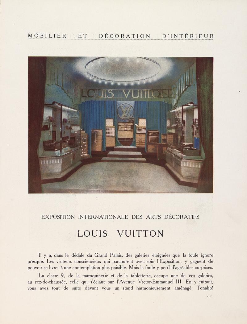 1925年巴黎國際裝飾藝術博覽，LV的位於第九類的展場。（Louis Vuitton提供）