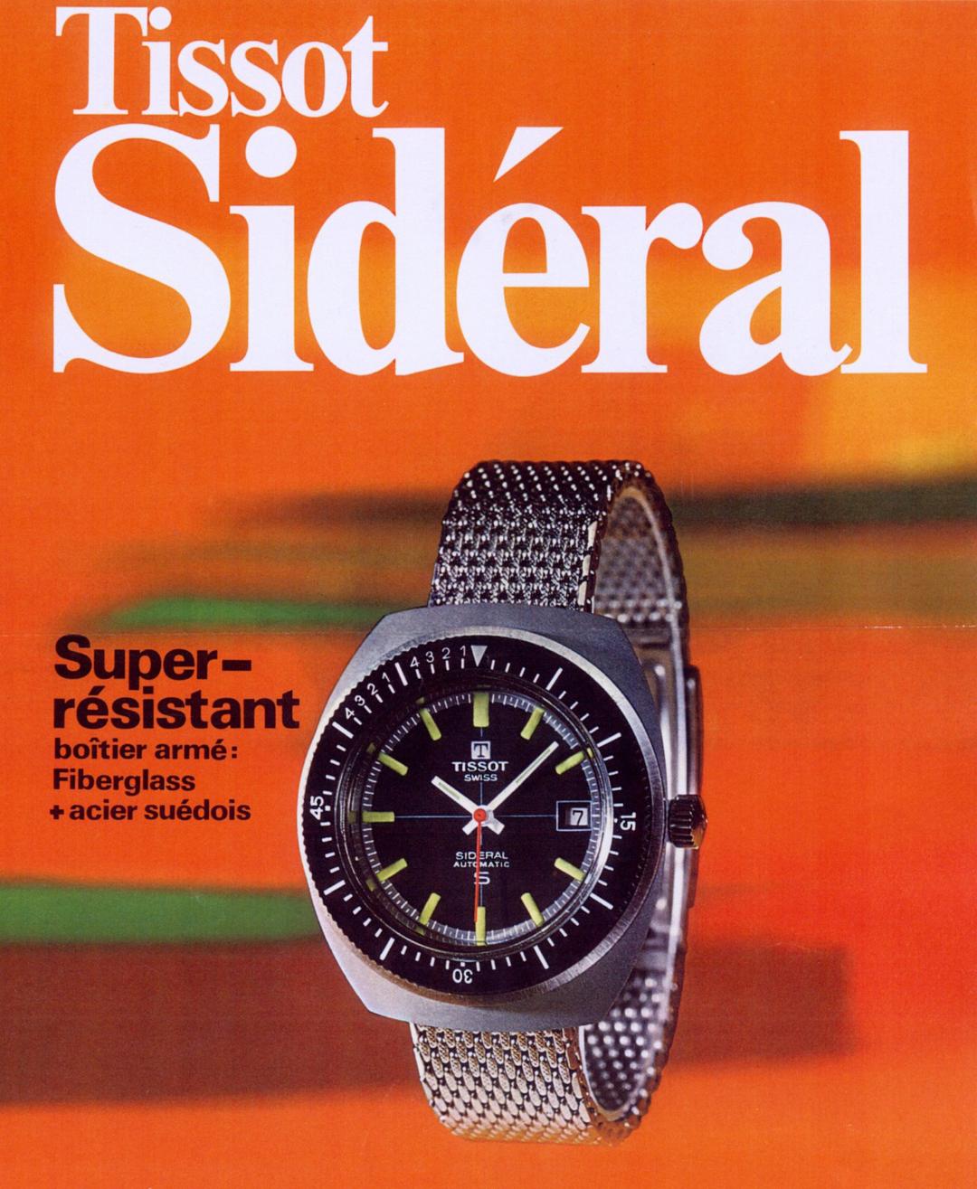 TISSOT在1969年首度推出Sideral腕錶，充滿70年代風格。