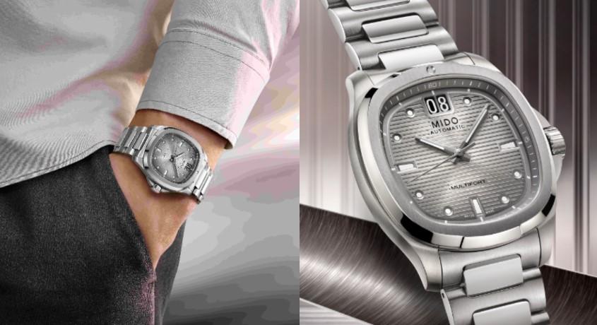 美度Multifort TV掀材質新勢力 大日期窗腕錶首推鈦金屬款 緞面拋光交錯流露銀灰漸層美