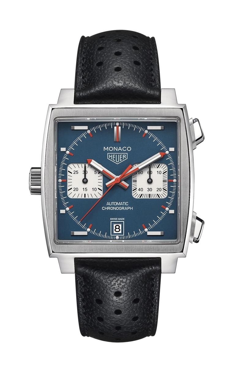 柯叔元佩戴：TAG Heuer Monaco經典左冠計時腕錶，269,000元。（TAG Heuer提供）