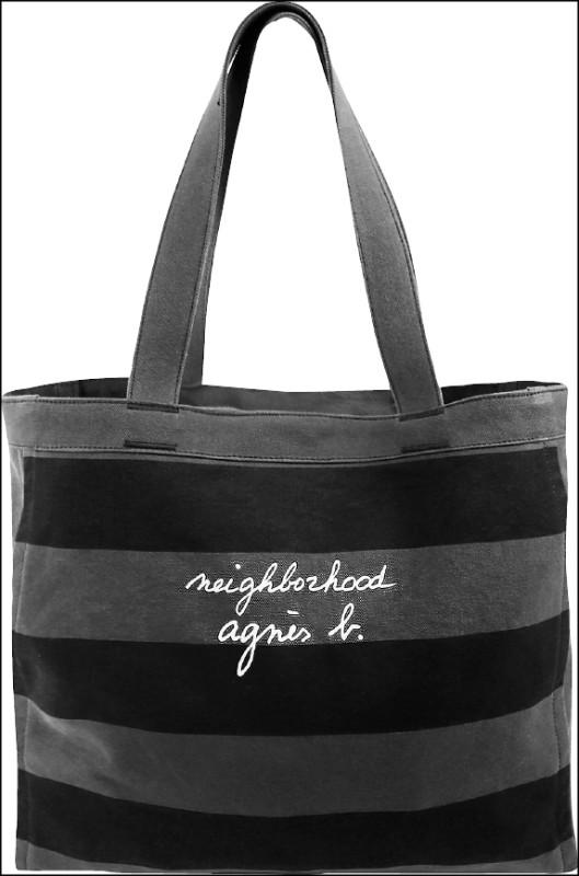 agnès b.×NEIGHBORHOOD®條紋托特包，10,580元。