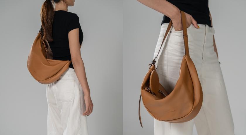 微風南山首賣限定款Asymmetric Crescent手提袋，售價NT$11,400元。