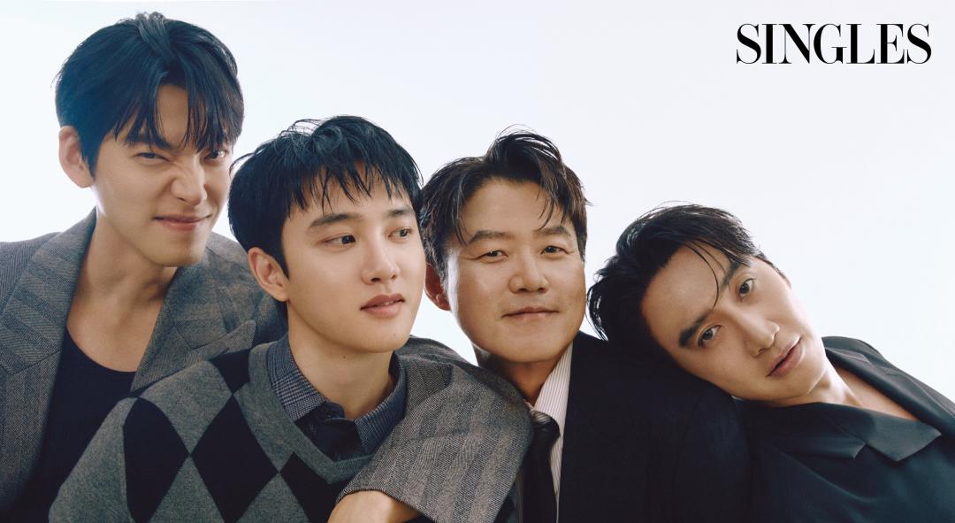 （左起）金宇彬、都敬秀、羅暎錫、李光洙。