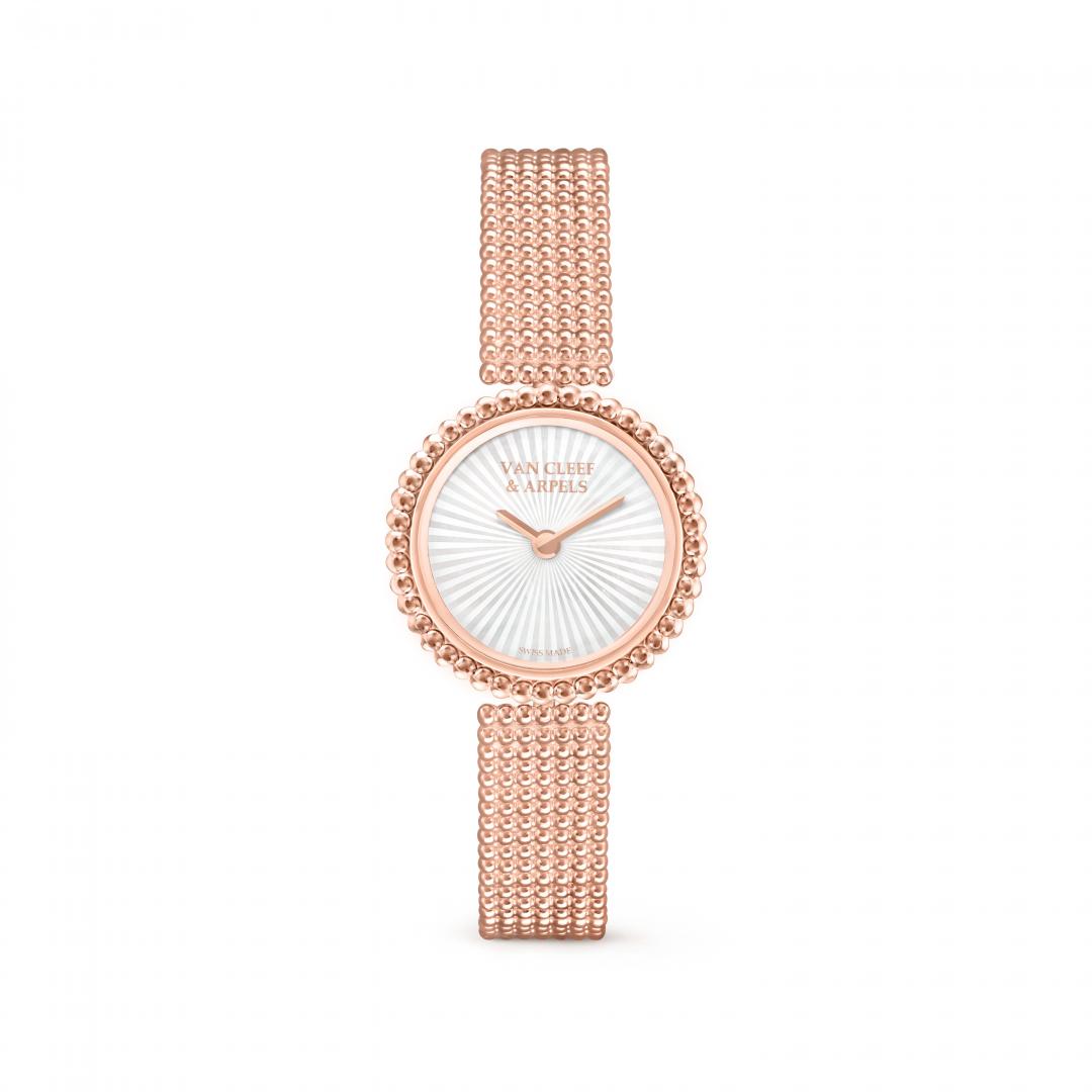 Van Cleef & Arpels Perlée腕錶,18K玫瑰金、珍珠母貝,1,060,000元。