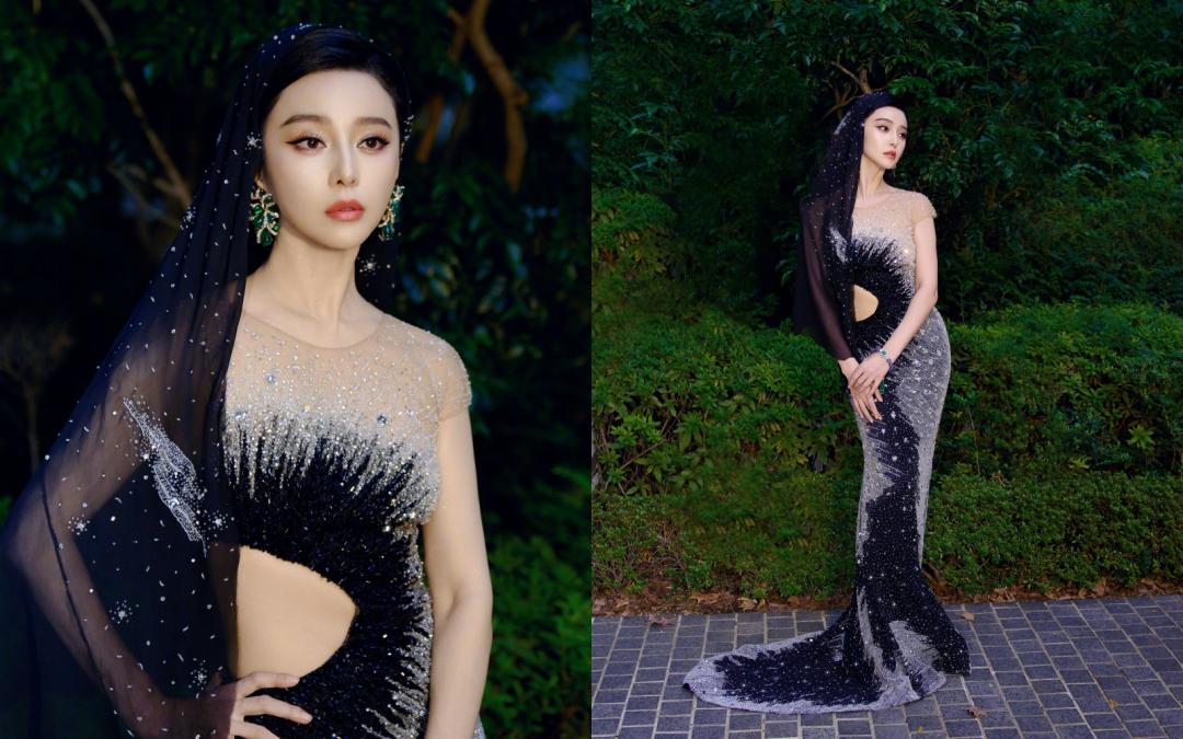 難得再次亮相國際場合,曾經的「紅毯霸主」選穿黎巴嫩品牌Tony Ward鏤空禮服現身。