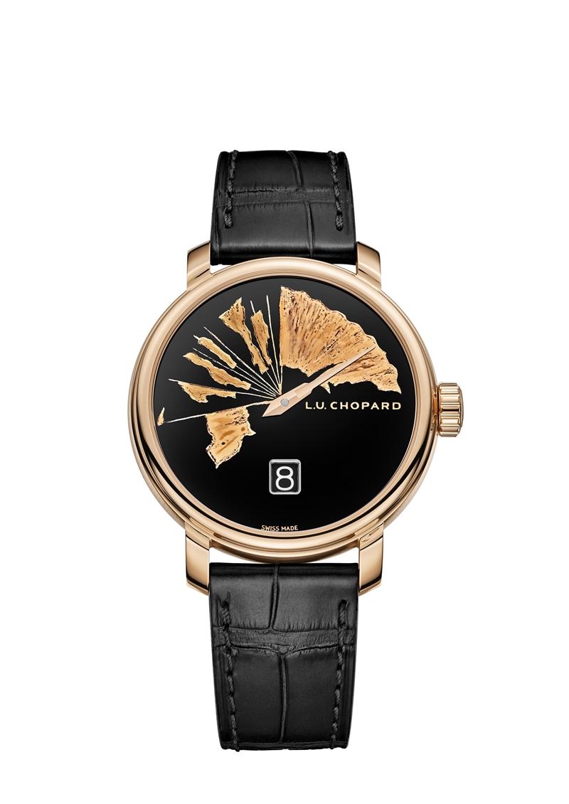 L.U.C Quattro Spirit破扇腕錶,搭載L.U.C 98.06-L跳時機芯,符合倫理道德標準玫瑰金錶殼,錶徑40mm,防水深度50米,2,220,000元,全球限量8只。(Chopard提供)