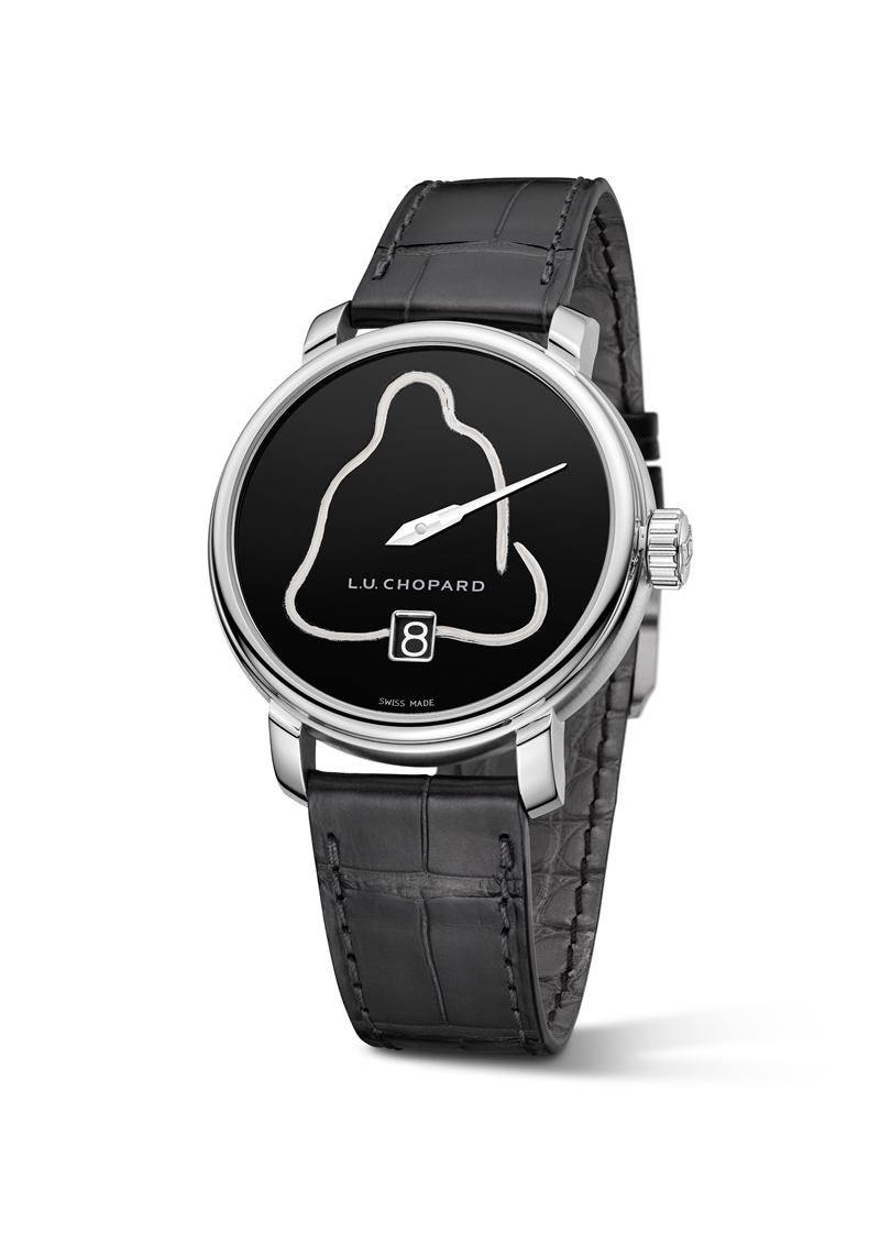 L.U.C Quattro Spirit達摩腕錶,搭載L.U.C 98.06-L跳時機芯,符合倫理道德標準18K白金錶殼,錶徑40mm,防水深度50米,2,220,000元,全球限量8只。(Chopard提供)