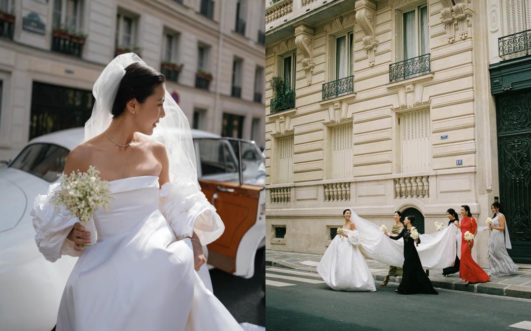 最後她選擇韓國設計師Andrew Kwon的設計作為夢幻嫁紗。