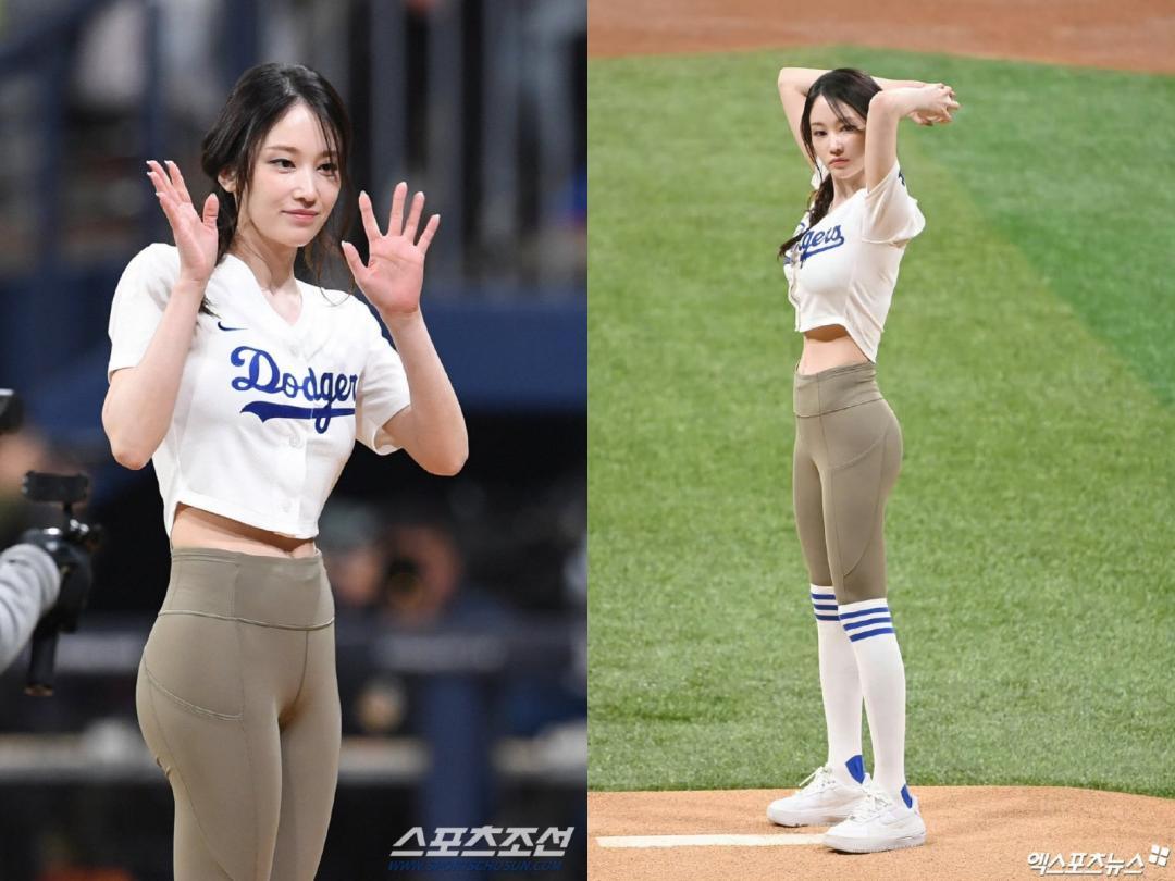 去年,穿著緊身瑜珈褲擔任開球嘉賓,驚喜現身大谷翔平所屬的道奇隊比賽現場擔任開球嘉賓,極品身材成為焦點。