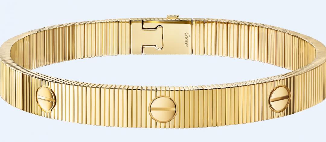 Cartier LOVE Unlimited黃K金手環,303,000元。