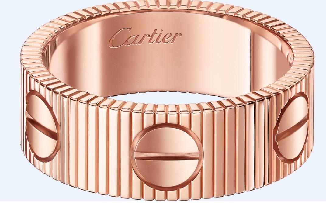 Cartier LOVE Unlimited玫瑰金戒指,86,000元。