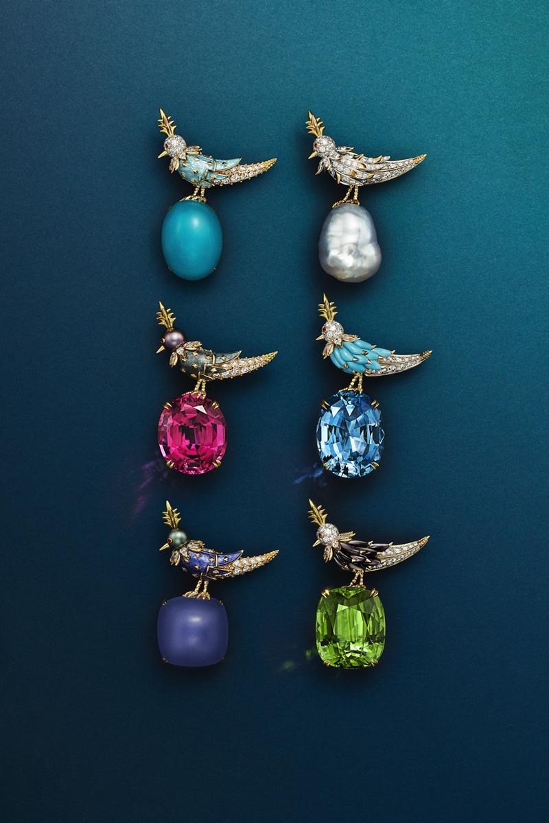 Jean Schlumberger by Tiffany 高級珠寶系列 Rainbow Bird on a Rock「彩虹石上鳥」胸針。(Tiffany & Co.提供)