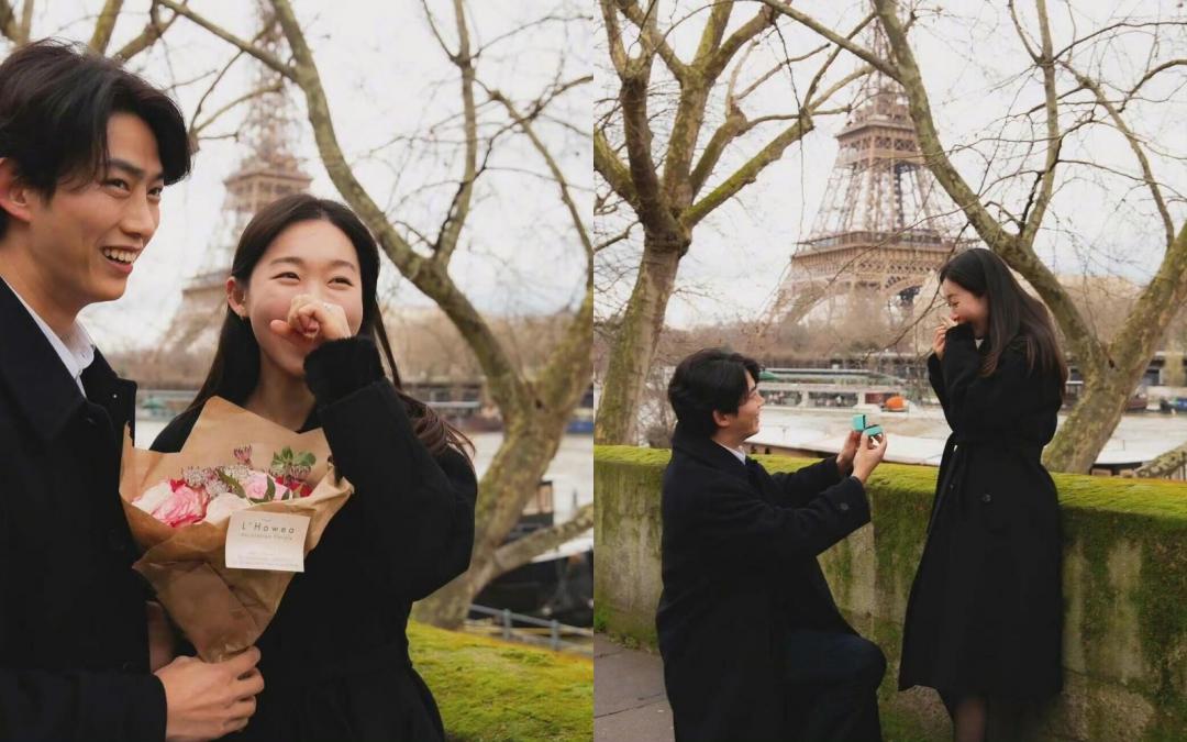 玉澤演在巴黎求婚，照片今年初意外被國外攝影團隊公開，引發全球熱議。