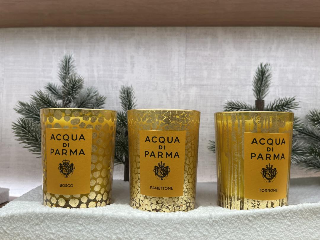 靜謐雪松、濃情潘尼、甜蜜托尼金色假期限量版香氛蠟燭，各200g/3,400元。