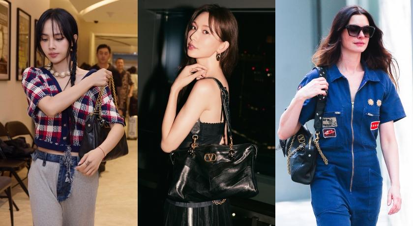（左起）蔡依林、林志玲、安海瑟薇全都被VALENTINO秋冬主打包Panthea圈粉了！