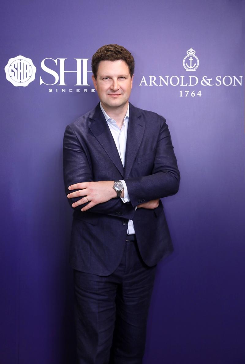 Arnold & Son總裁Pascal Béchu親臨台灣。（Sincere Fine Watches提供）