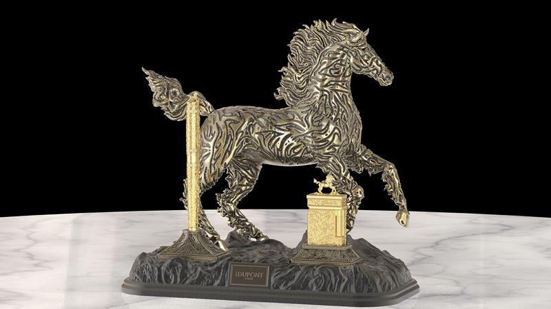 Year of the Horse 火馬高級訂製系列，限量88件，1,500,000元。（S.T. Dupont提供）